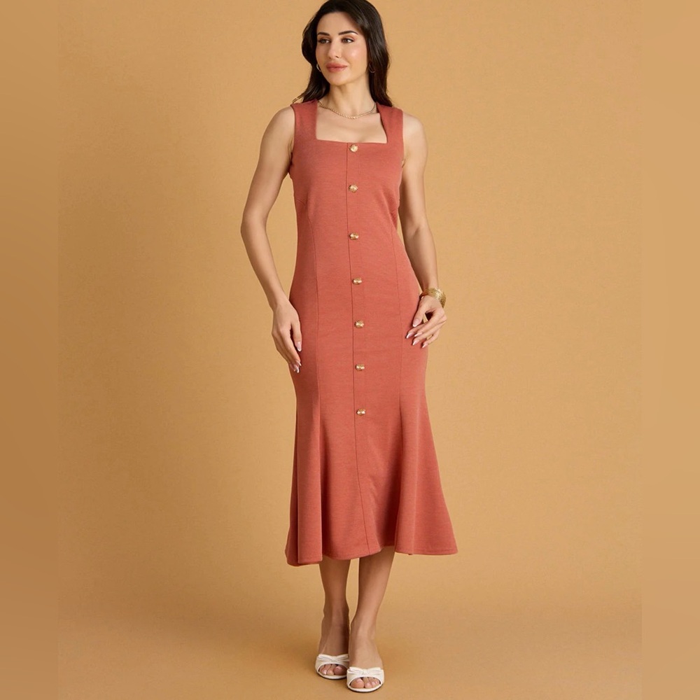 Zara BUTTONED PIQUÉ DRESS